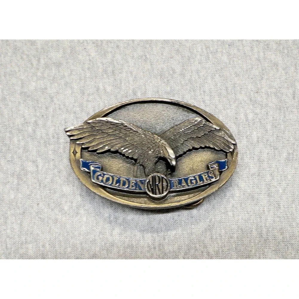 Vintage NRA‎ Golden Eagles Belt Buckle Made In The USA Brass Outdoors Hunting